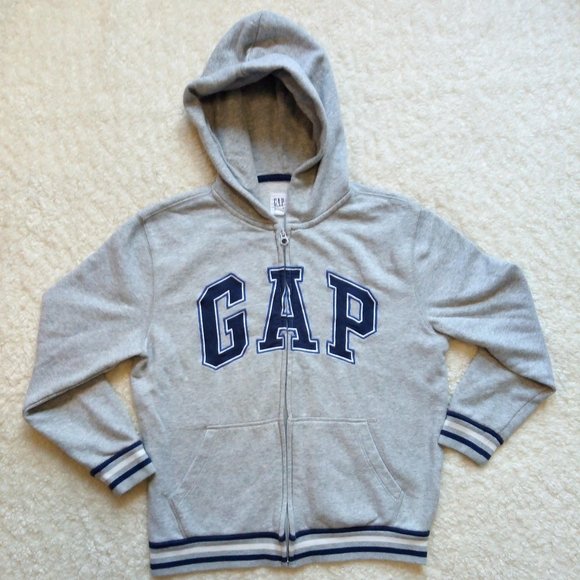GAP Kids Boys' Hoodie Full Zip Gray/Blue Size XL - Picture 1 of 6